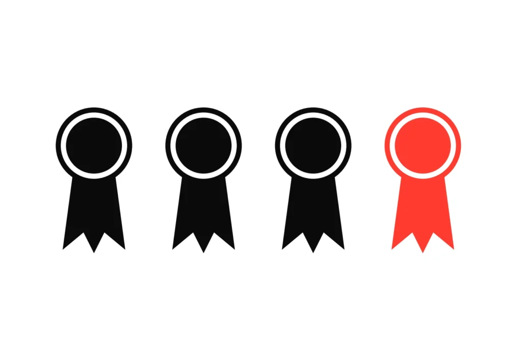 Three black rosettes and a fourth in red, an extra place paying the place half one position deeper